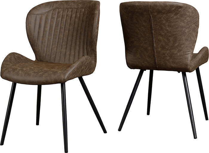 Quebec Brown Faux Leather Chair - Click Image to Close